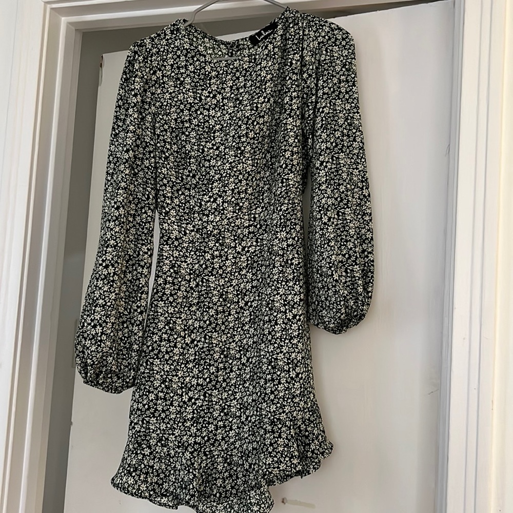 Green floral long sleeve dress